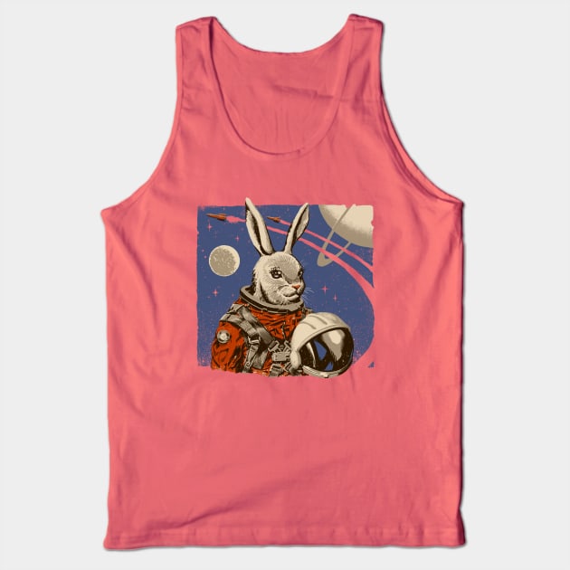 Cosmonaut Space Rabbit Tank Top by sketchboy01